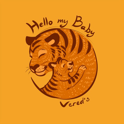 Create an illustration conveying warmth and love between parent and baby animals