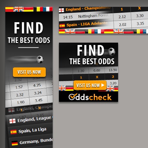 Super attractive banners for odds site