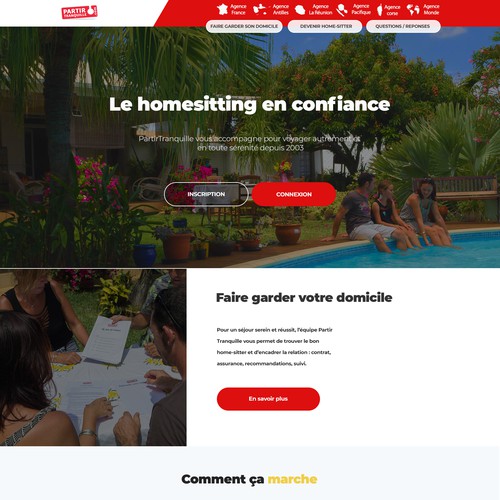 Redesign homepage for a housesitting site