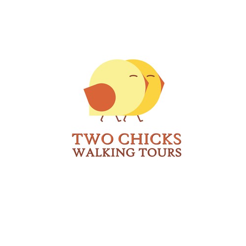 Logo concept for walking tour "Two chiks"