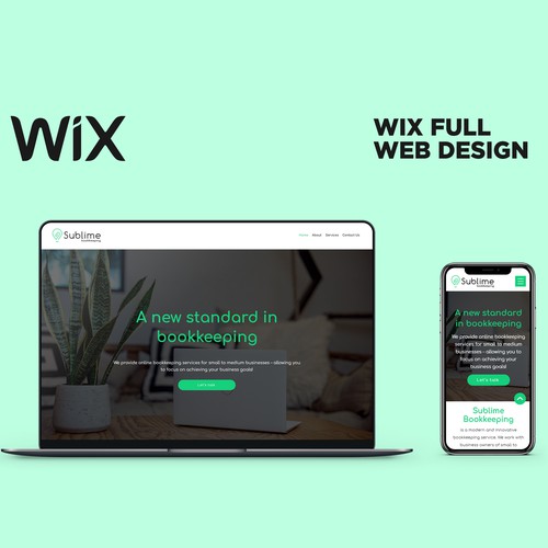 Wix Web Design for Sublime Bookkeeping