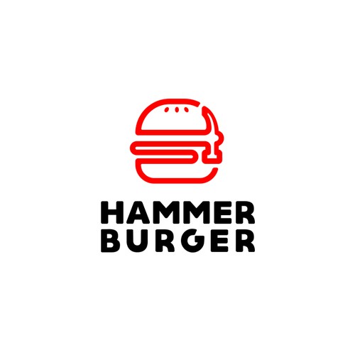 bold logo concept hammer burger