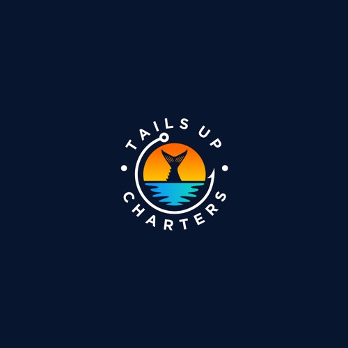 Charter fishing logo - Tails Up Charters