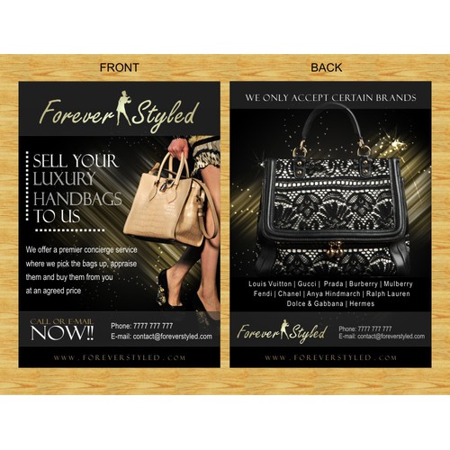 Help Forever Styled with a new postcard or flyer