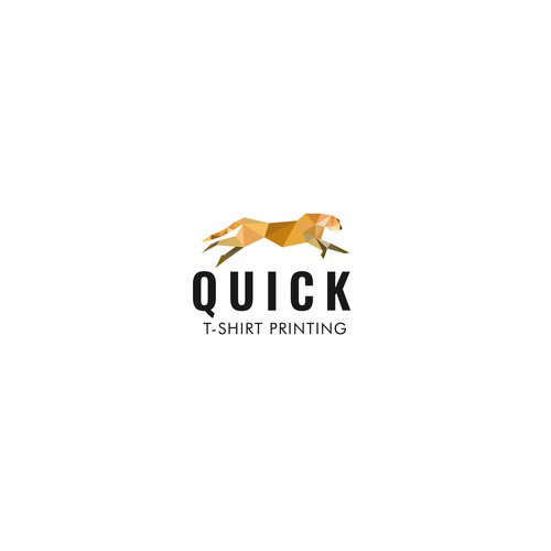 geometric logo concept for QUICK, t-shirt printing brand