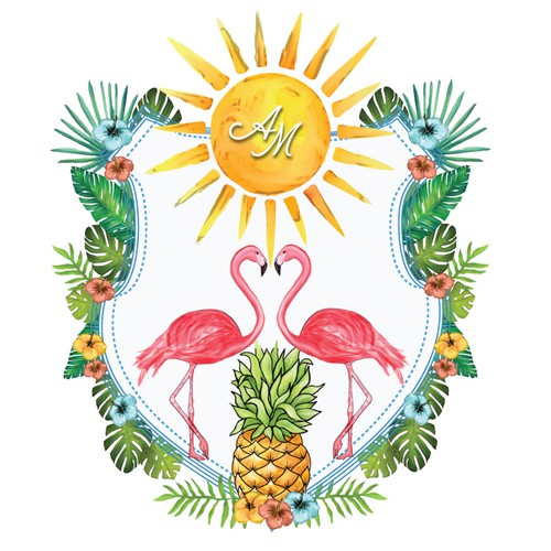 Tropical Wedding Crest concept