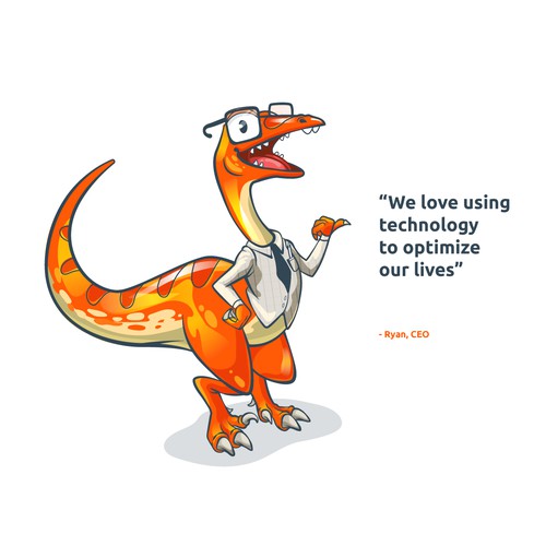 Nerdy genius dinosaur 