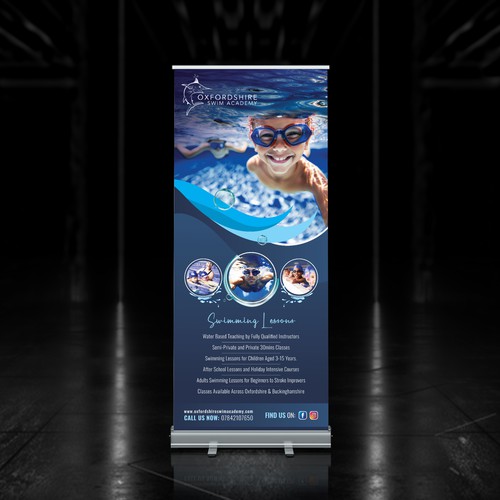 Swimming Lessons Roll Up Banner Design