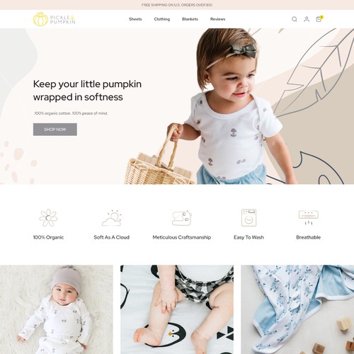 Minimal Website Design For A Kid Clothes Shop