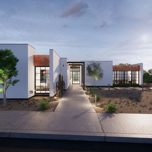 Desert landscape house