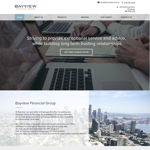 Consulting firm landing page