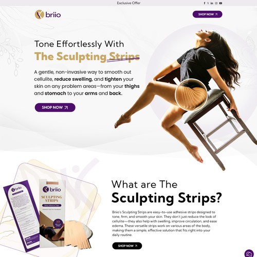 Landing page design for Briio