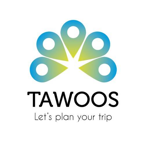 Concept de logo pour "Tawoos", une application pour prévoir son prochain voyage.