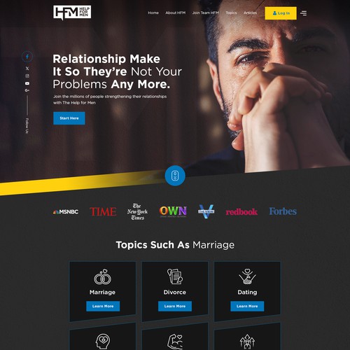 Website Design Concept For Helping Men