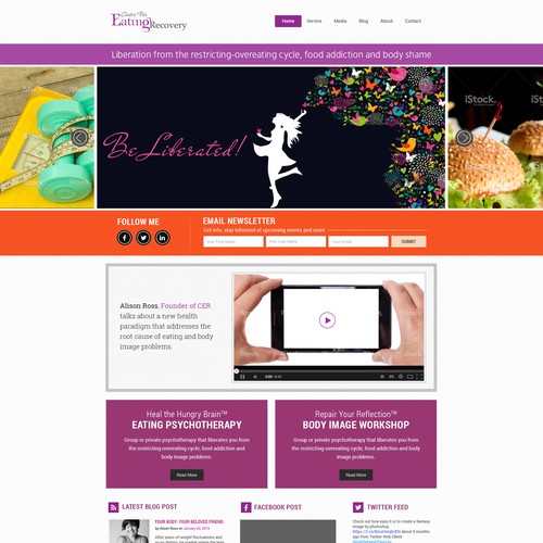 wordpress design for Center for Eating Recovery