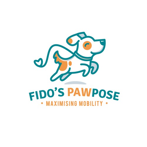 Playful and vital dog logo mascot