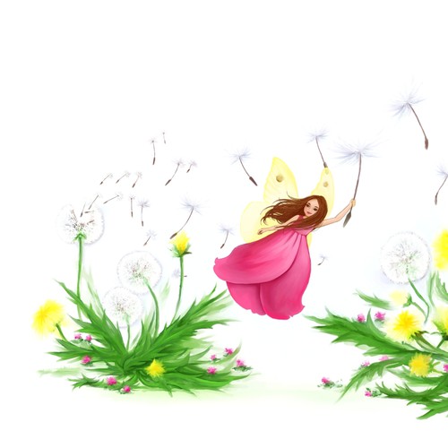 DRAW or PAINT our beautiful fairy character and her dandelion garden