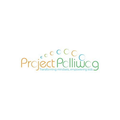 Create a whimsical logo for Project Polliwog: Transforming Mindsets, Empowering Kids