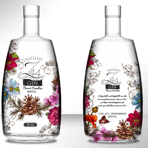 Gin Bottle & packaging design + merchandising