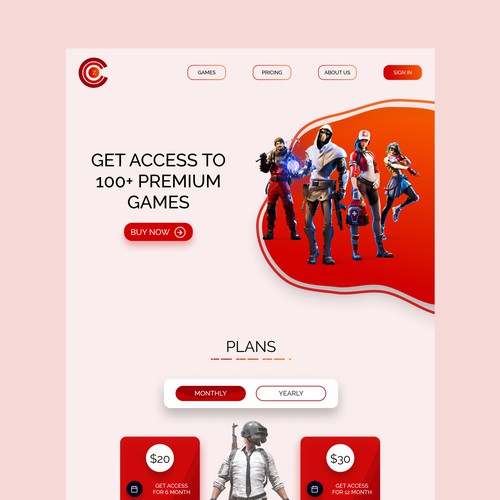 Game Rental - LandingPage Design