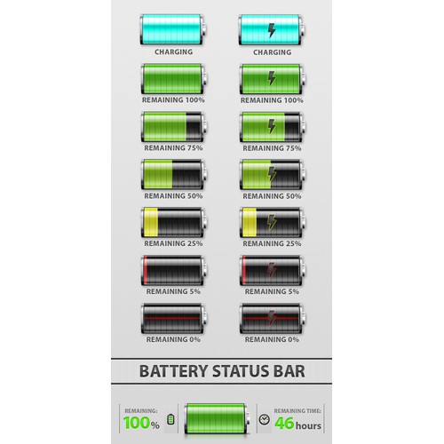 Battery Status Bar Icons