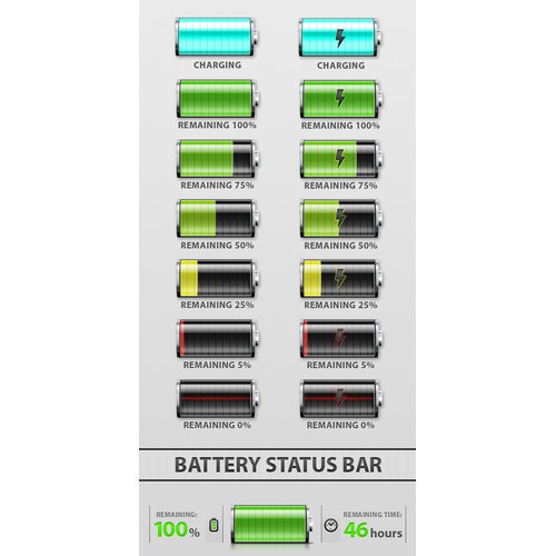 Battery Status Bar Icons