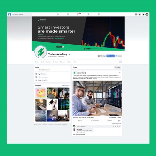 Facebook page for trading school