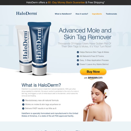 Designing of a Landing Page for Cosmetic company