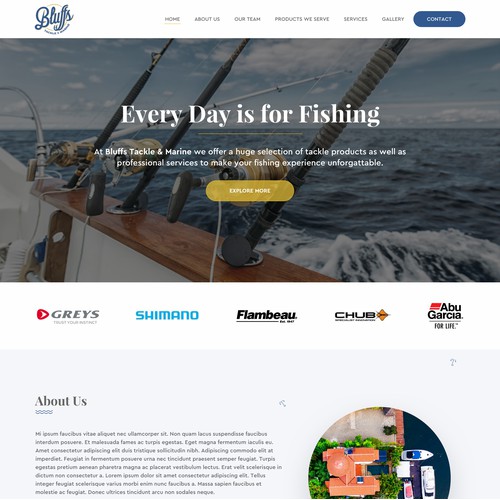 Website design for Bluffs Tackle & Marine