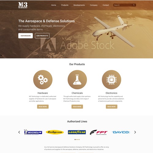 Web design concept for M3 Technology