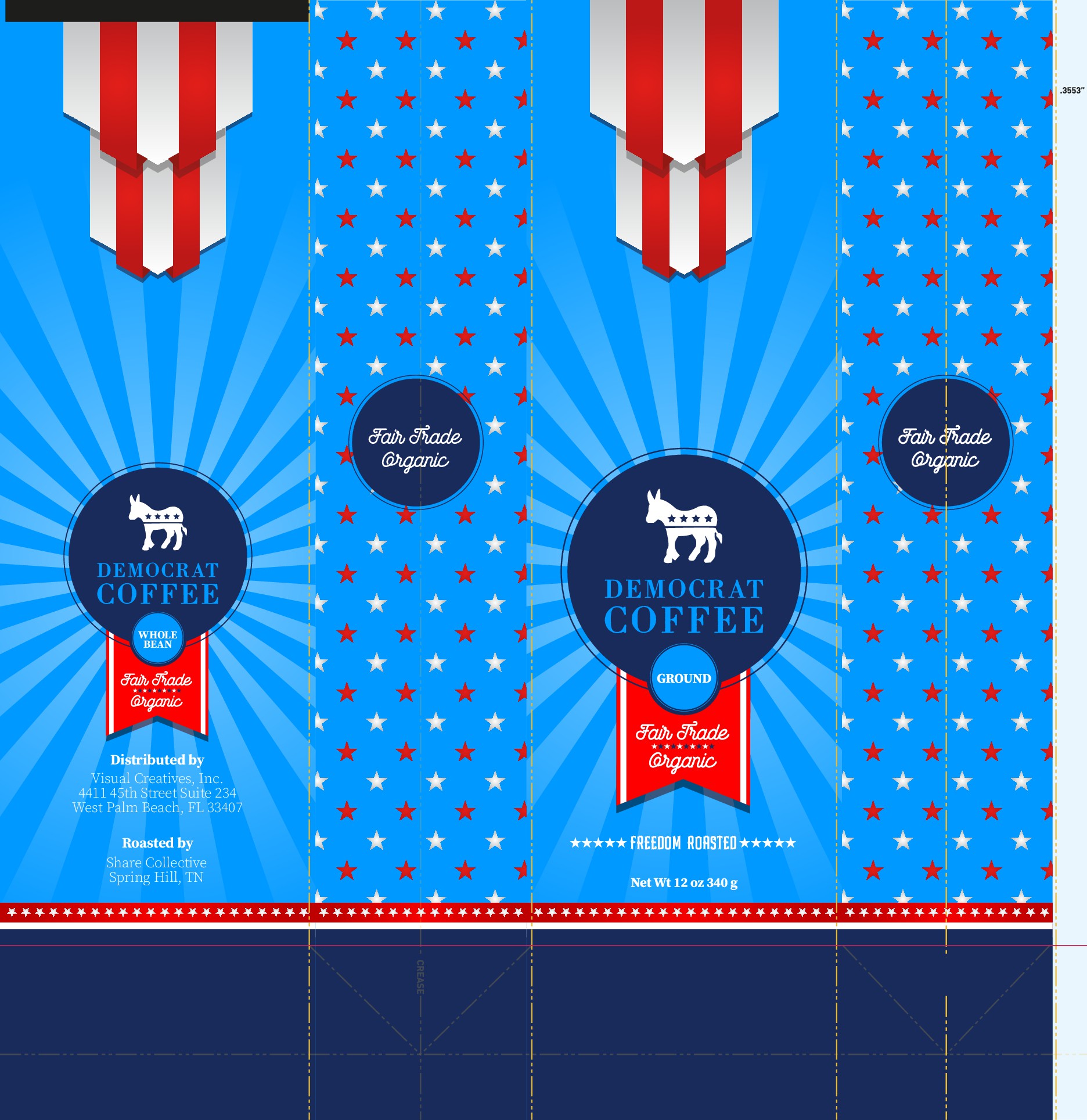 Design a coffee bag for democrat coffee drinkers