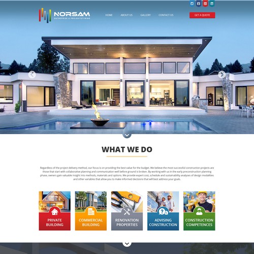 Modern & Clean Construction Company Website
