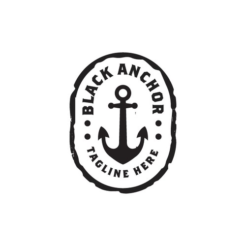 black anchor logo design