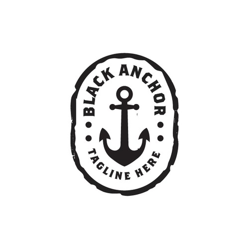 black anchor logo design