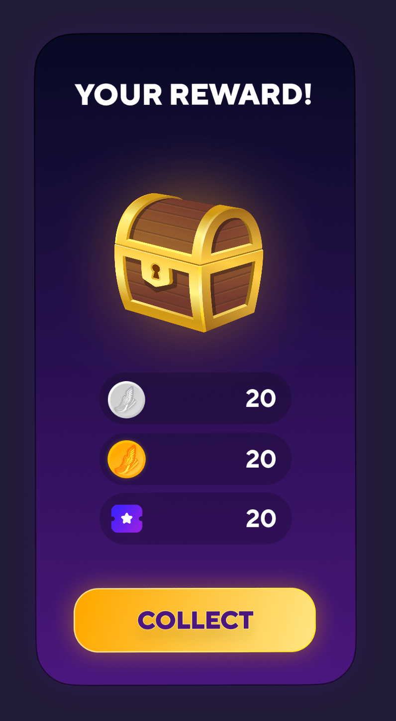 Additional screens for StepHeroes App