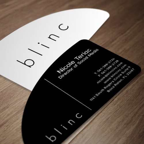 business card for blinc Inc. Cosmetics