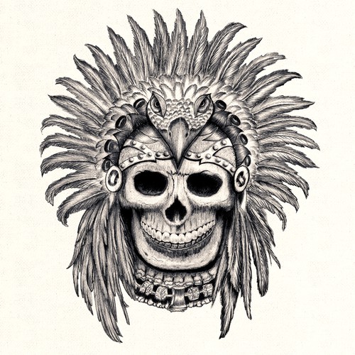 Vintage hand-drawn skull illustration