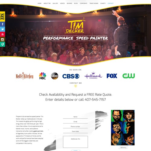 Web page for Performance speed painter