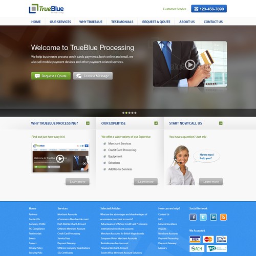 Create the next website design for TrueBlue Processing