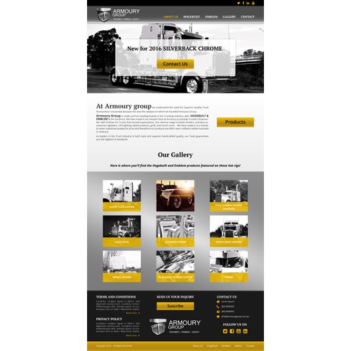 Redesign custom truck parts website