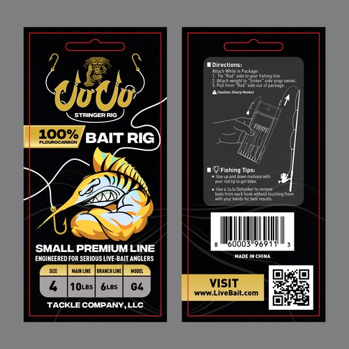 JUJU Fishing Rig Packaging