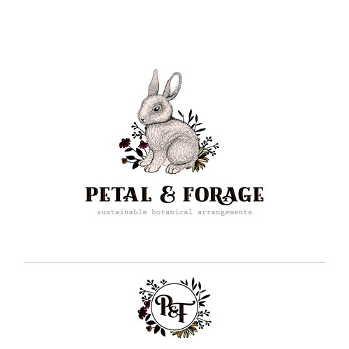 Logo concept for Petal and Forage.