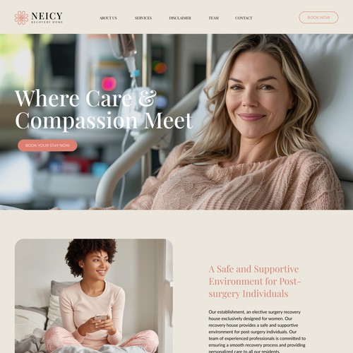 Clean and elegant website for recovery house