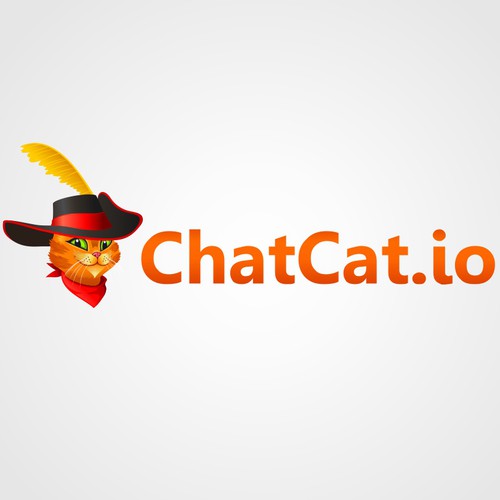 Create a cheeky cat's face logo for ChatCat.io