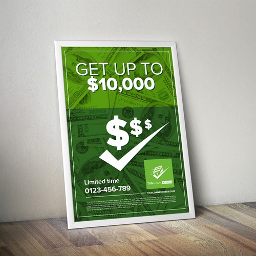 Simple, Attractive Poster Design for Title Loan company.