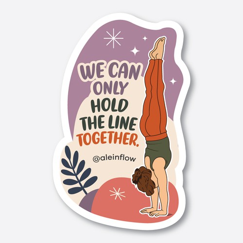 Handstand Feminism Sticker Design – Flat Vector Fitness & Activism Illustration