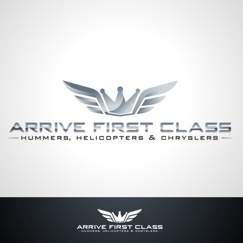 logo for Arrive First Class - Hummers, Helicopters & Chryslers