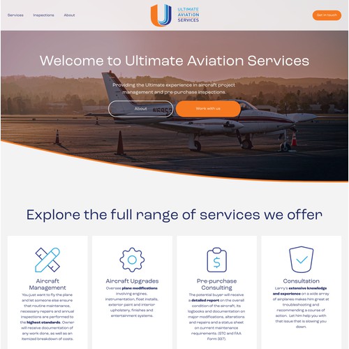 Squarespace website design for Ultimate Aviation Services