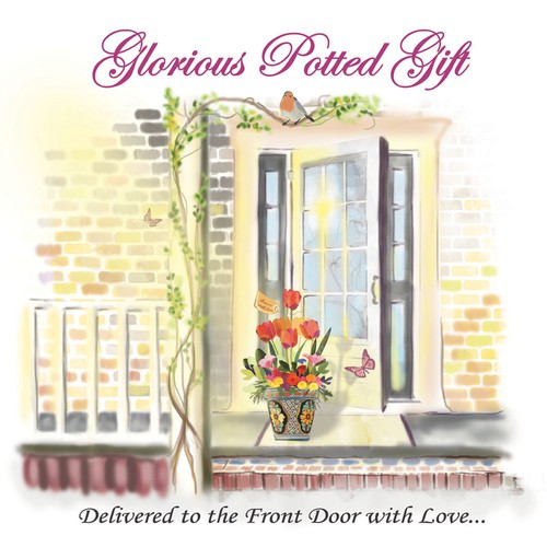 Create the next illustration for My Happy Dream, GLORIOUS POTTED GIFT  Delivered to the Front Door ﻿with Love....