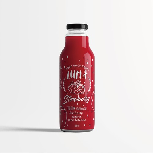 Bottle design for its organic fruit pulps